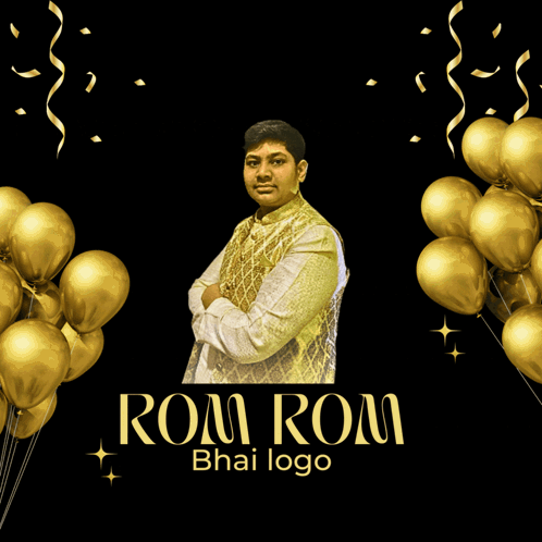Man With Gold Balloons Says Rom Rom