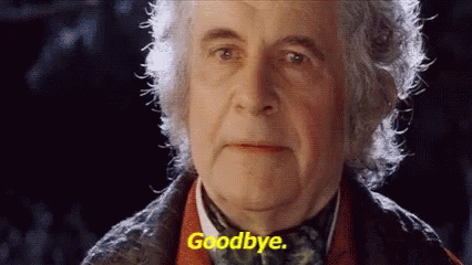 Man With Goodbye On Face GIF
