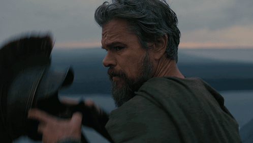Man with Gray Hair and Beard Looking