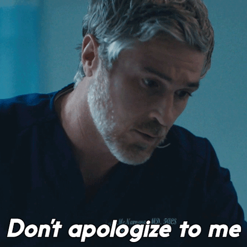 Man With Gray Hair and Beard Says Don't Apologize to Me