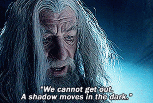 Man With Gray Hair and Beard Says We Cannot Get Out a Shadow Moves in the Dark