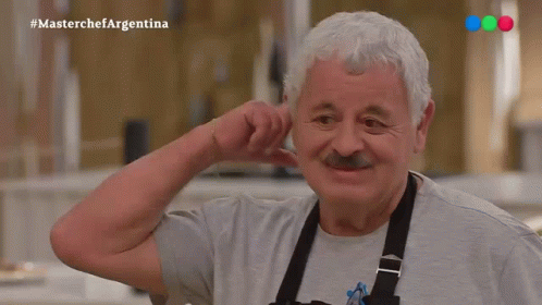 Man With Gray Hair And Mustache Smiling #Masterchefargentina GIF