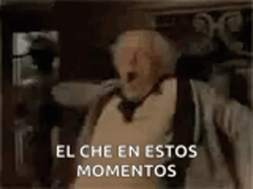 Man With Gray Hair And Tie Says El Che En Estos Momentos GIF