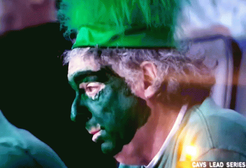 Man With Green Face Paint Cavs Lead Series GIF