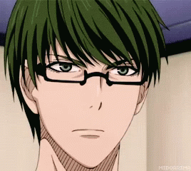 Man with Green Hair and Glasses