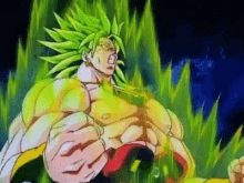 Man with Green Hair and Yellow Muscles