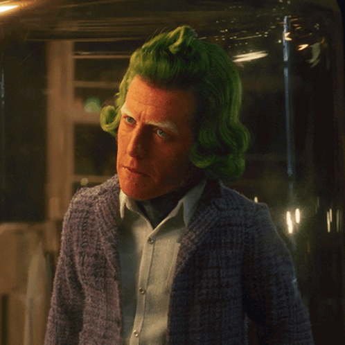 Man With Green Hair Saying Do You Mean