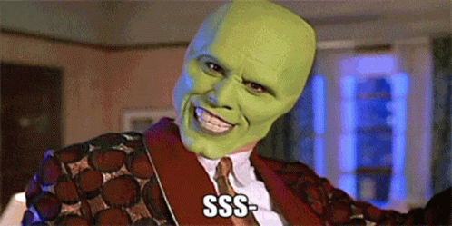 Man with Green Mask Saying Sss