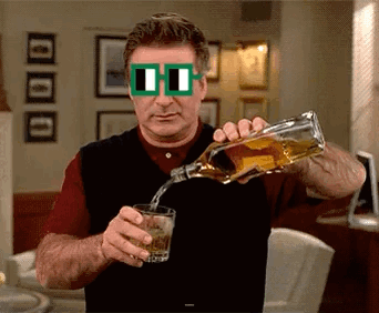 Man with Green Sunglasses Pouring Drink into Glass