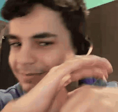 Man With Hand on Face Close Up