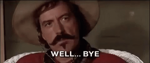 Man With Hat And Mustache Saying Well Bye GIF