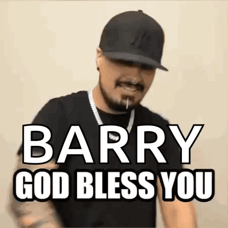 Man With Hat and Necklace Barry God Bless You