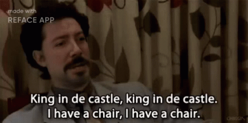 Man With Hat And Tie Says King In Castle GIF
