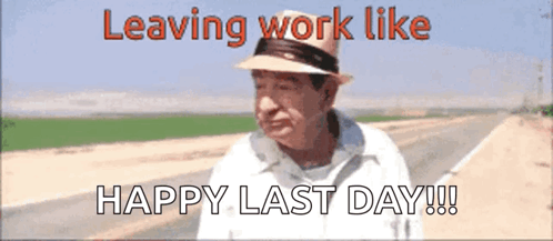 Man With Hat Leaving Work Like Happy Last Day
