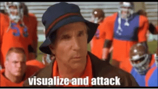 Man With Hat Saying Visualize and Attack