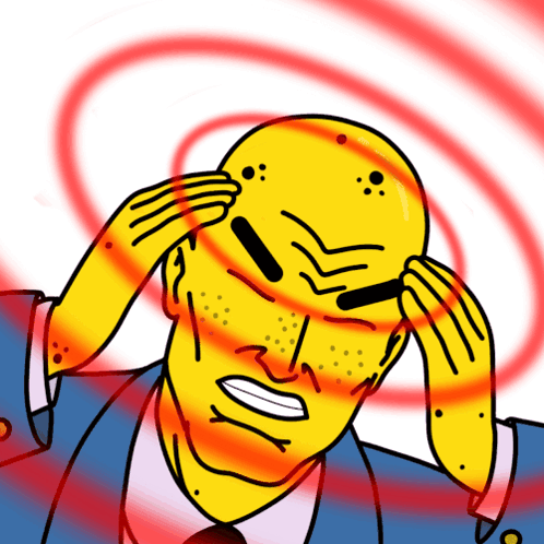 Man with Headache and Red Swirl