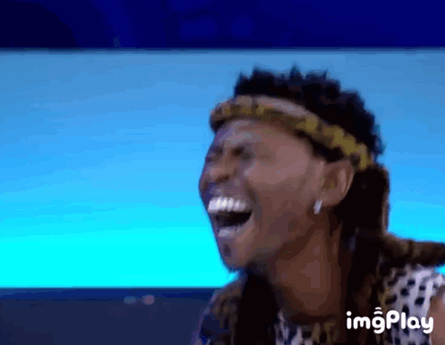Man With Headband Laughing