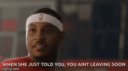 Man With Headband Saying When She Just Told You You Ain't Leaving Soon GIF