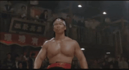 Man with Headband Saying You Are Next