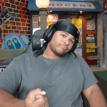 Man With Headphones and Bandana at Grocery Store