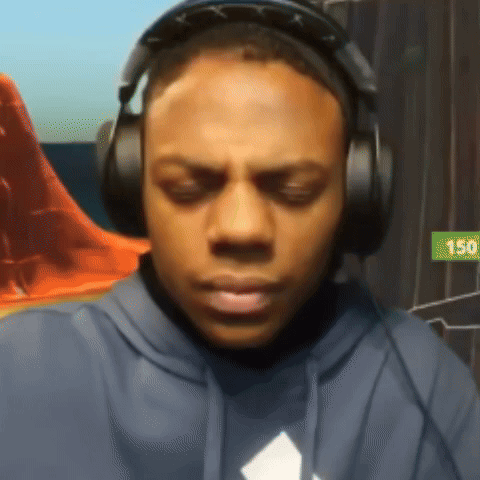 Man With Headphones And Blue Hoodie Holding 150 Sign GIF
