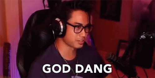 Man With Headphones and Glasses Saying God Dang