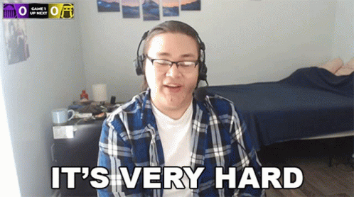 Man With Headphones and Glasses Saying It's Very Hard