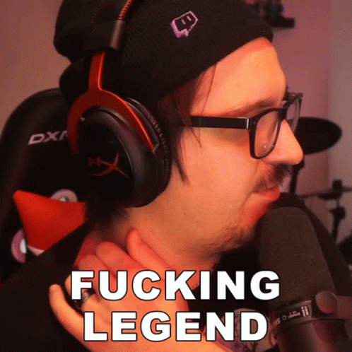 Man With Headphones And Glasses Says Fucking Legend GIF