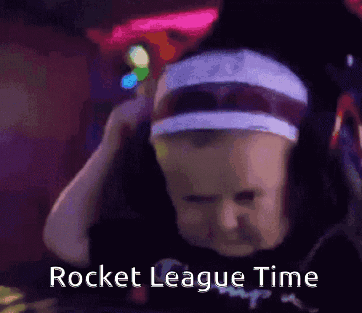 Man With Headphones And Headband Rocket League Time GIF