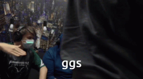 Man With Headphones and Mask Says Ggs