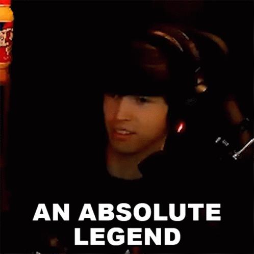 Man With Headphones and Microphone Saying An Absolute Legend