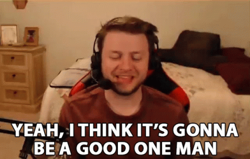 Man with Headphones and Microphone Says Good One