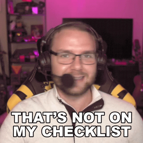 Man with Headphones and Microphone Says Not on Checklist