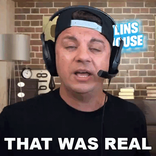 Man With Headphones And Microphone Says That Was Real GIF