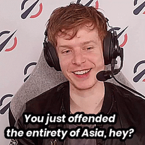 Man With Headphones And Microphone Says You Offended Asia GIF