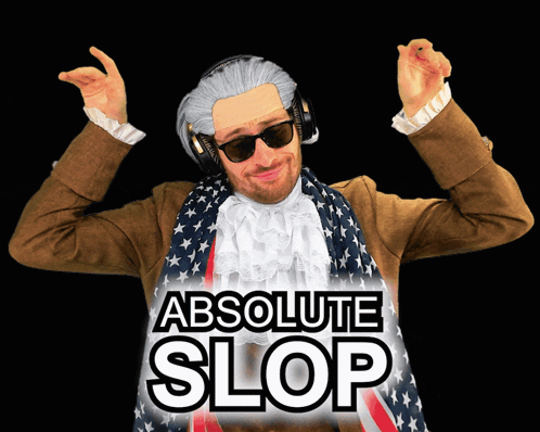 Man With Headphones And Scarf Saying Absolute Slop GIF