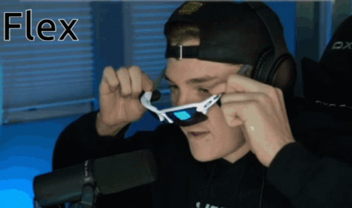 Man With Headphones And Sunglasses Flex GIF