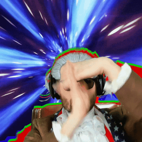 Man With Headphones And Sunglasses Making A Face GIF