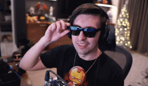 Man With Headphones And Sunglasses Smiling GIF