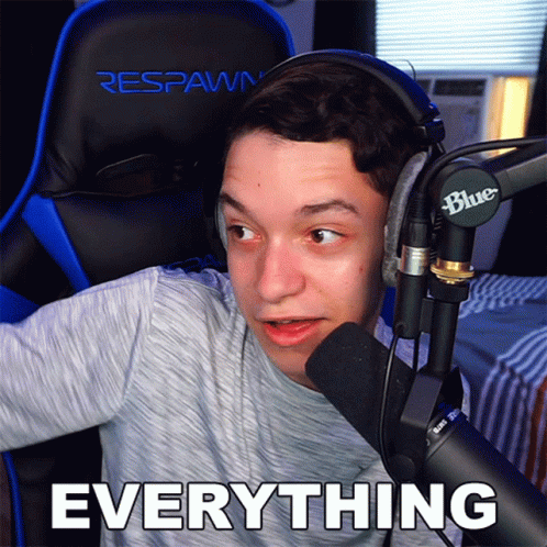 Man With Headphones at Microphone Saying Everything