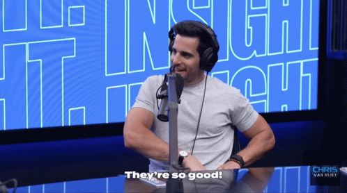 Man With Headphones At Microphone Saying They're So Good GIF