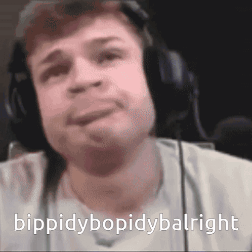 Man With Headphones Bippidybopidybalright GIF
