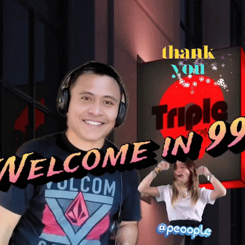 Man With Headphones by Triple in 99 Sign