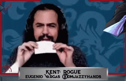 Man With Headphones Holding Paper Saying Kent Rogue