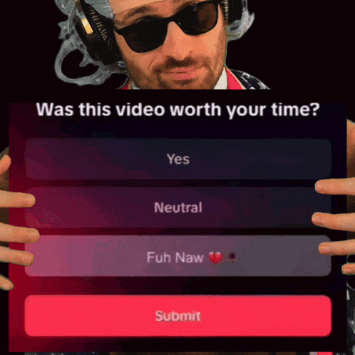 Man With Headphones Holding Sign Was This Video Worth Your Time GIF