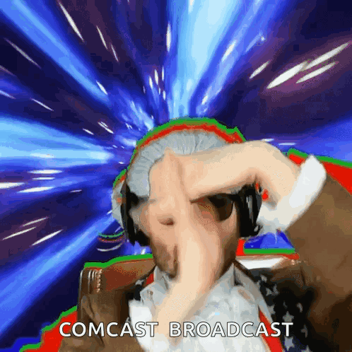 Man With Headphones Making Comcast Broadcast