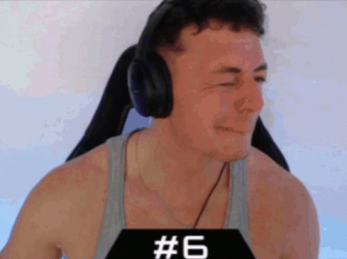 Man With Headphones Number 6 on Bottom