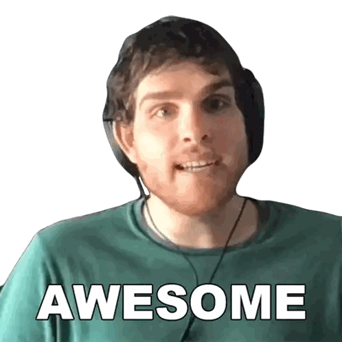Man With Headphones Saying Awesome