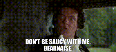 Man With Headphones Saying Don't Be Saucy With Me Bearnaise GIF