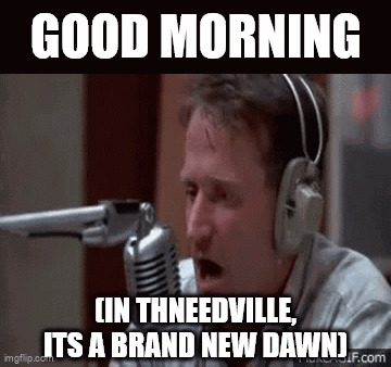 Man With Headphones Saying Good Morning in Thneedville